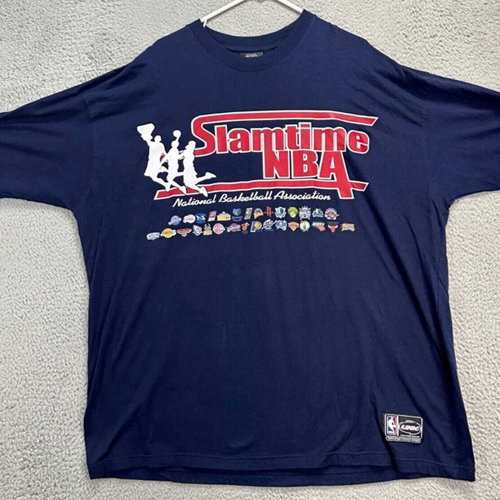 NBA Shirt Mens 2XL Blue Slamtime National Basketb… - image 1