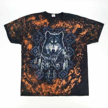 Wolf Spirit Tribal Custom Bleach T-Shirt - image 1