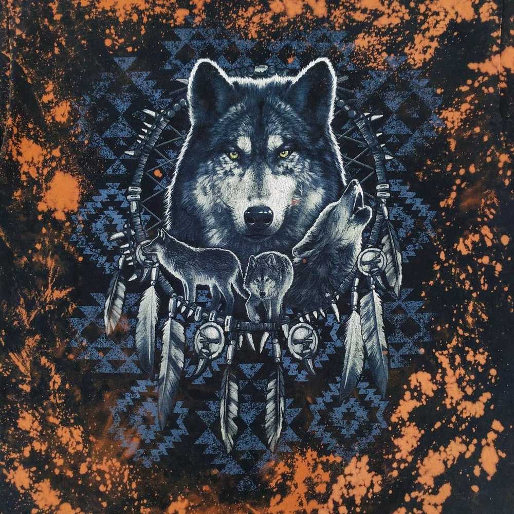 Wolf Spirit Tribal Custom Bleach T-Shirt - image 2