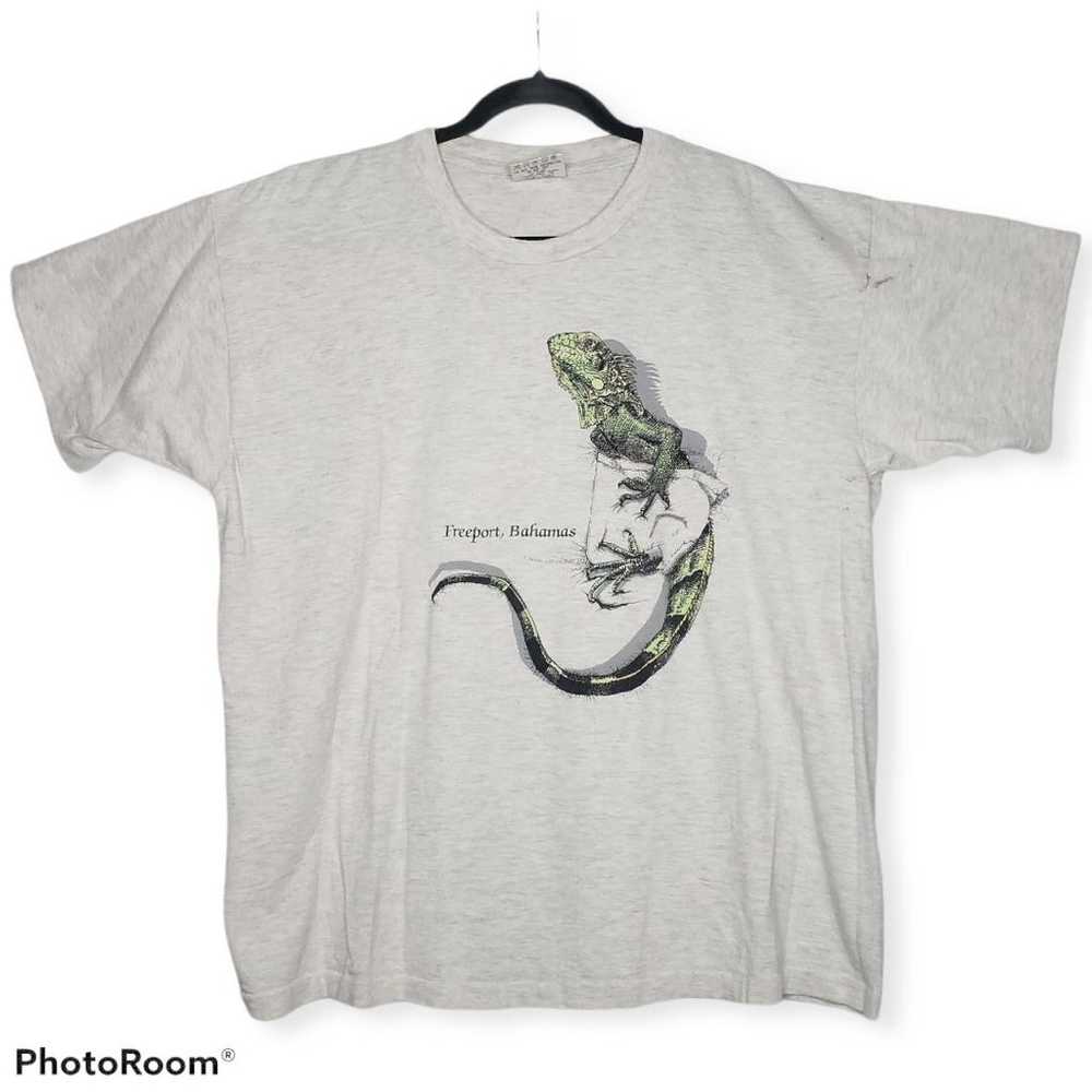 Vintage 90s Freeport Bahamas Iguana Tee - image 1