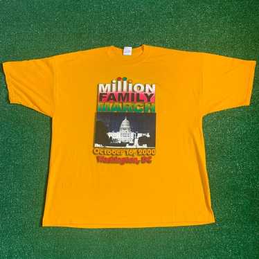 Vintage Y2K Million Family March Yellow Graphic Te