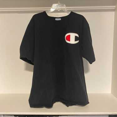 Vintage Mens Champion Logo Black T-Shirt size 3XL