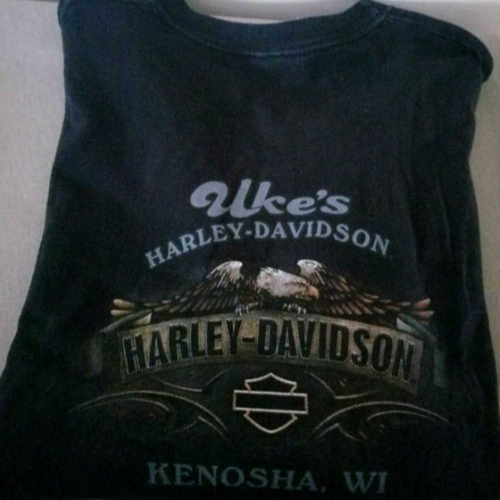 Harley Davidson Black S/S Cotton T-Shirt UKES KEN… - image 1
