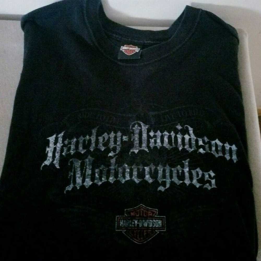 Harley Davidson Black S/S Cotton T-Shirt UKES KEN… - image 2