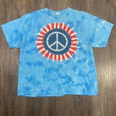 Liquid Blue 2015 Tie Dye Peace Sign Shirt - image 1