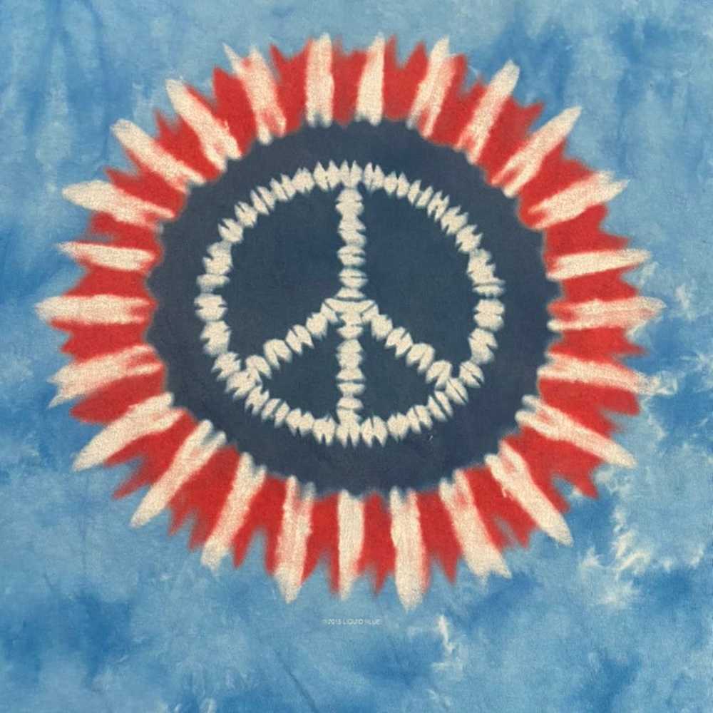 Liquid Blue 2015 Tie Dye Peace Sign Shirt - image 3