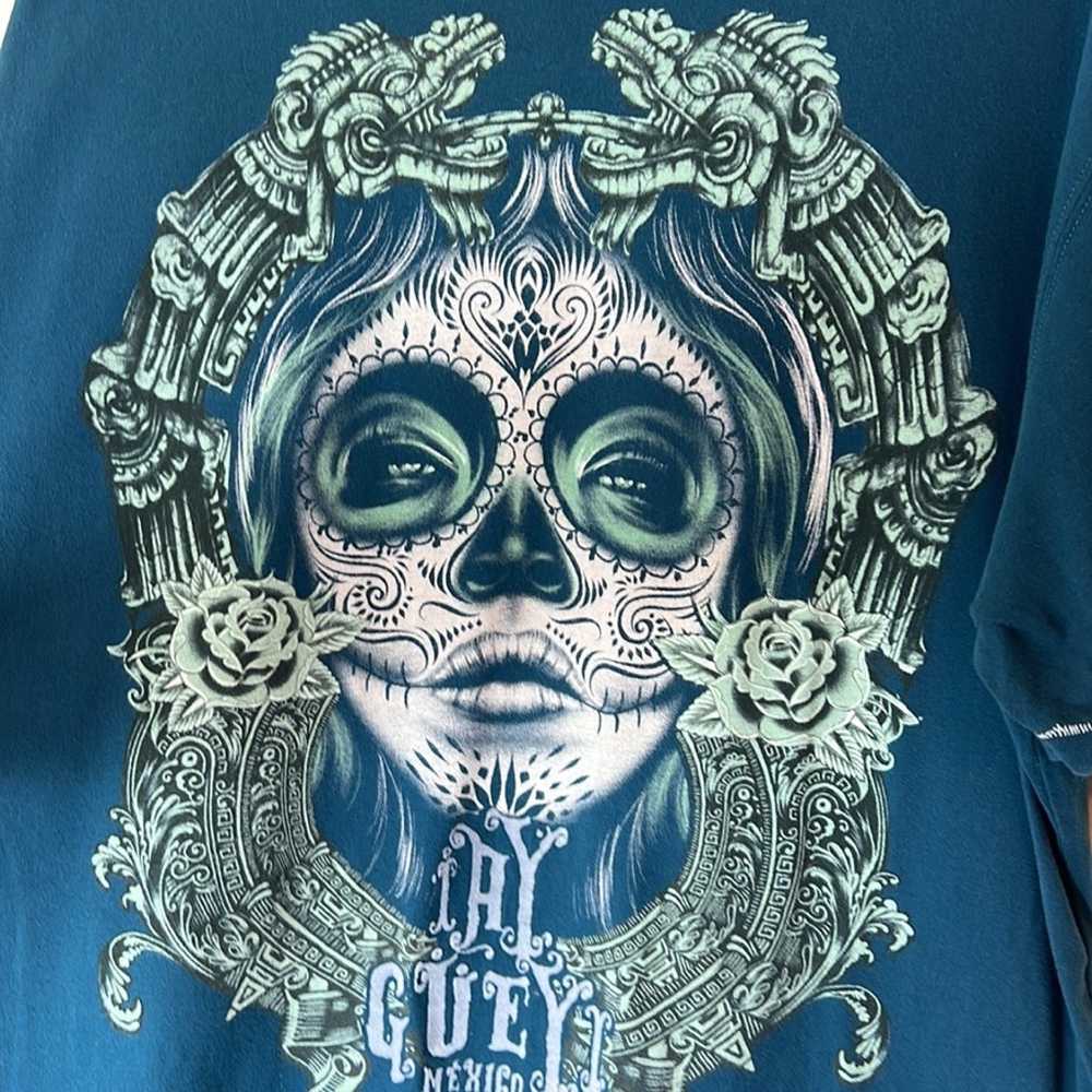 RARE Ay Güey! Aztec Roses Men’s T-Shirt. Size 3XL - image 3