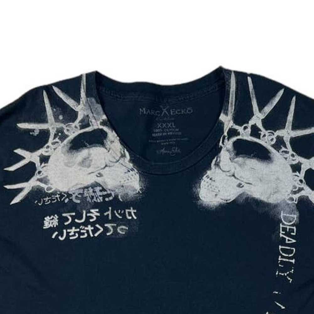 Marc Ecko Skull Print Black T-Shirt | Size XXXL - image 3