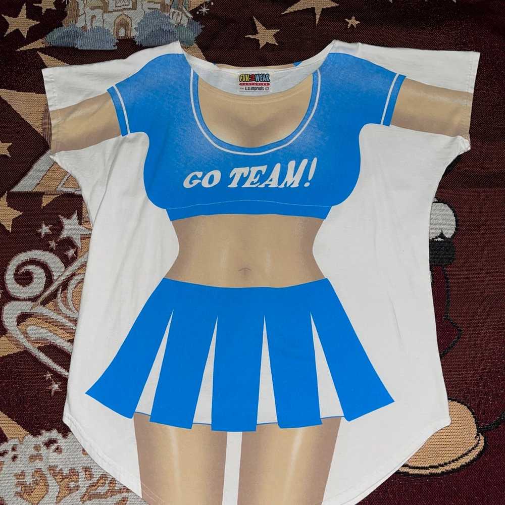 Vintage 90s Fun2Wear Cheerleader Novelty Tshirt - image 1