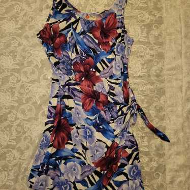 Hilo Hattie Vintage Hawaiian Tank Dress Medium Purple Midi Sleeveless 2024 Sun Fish