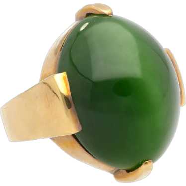 Natural Cats Eye Gump Signed Ring in 14K Yellow Go