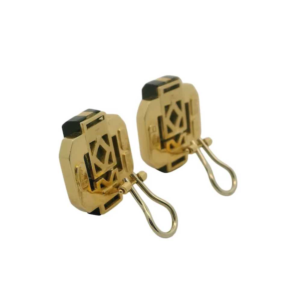 18K Yellow Gold and Onyx Earring - image 2