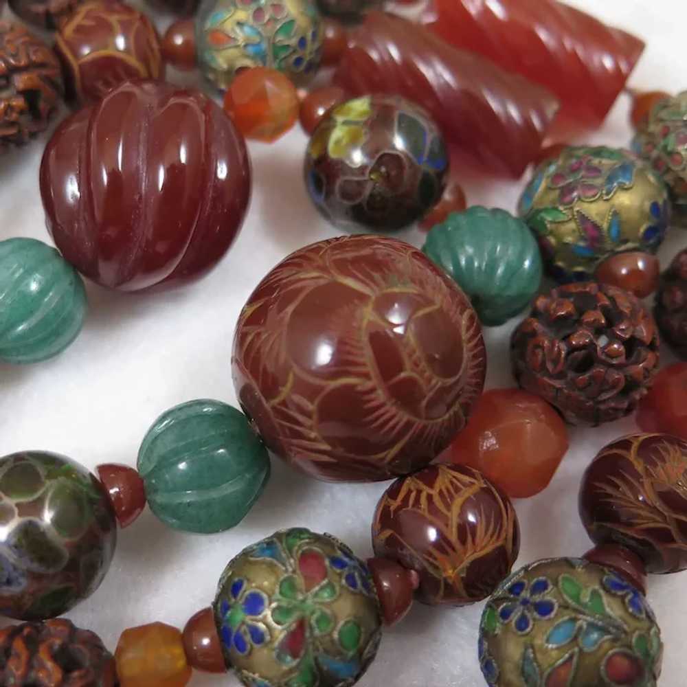 Antique Chinese Jade, Cloisonne, Carnelian Cinnab… - image 3