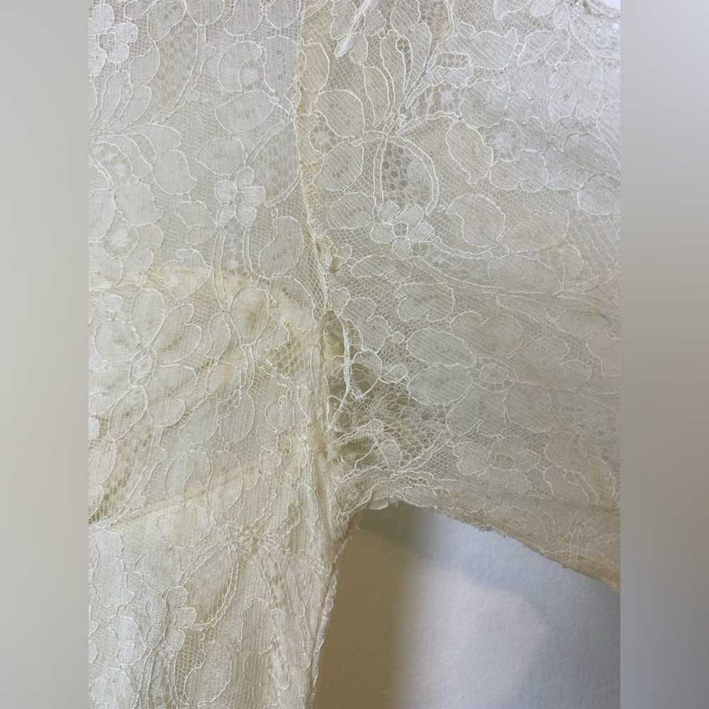 Vintage 1950s Lace & Tulle Layered Wedding Dress - image 6