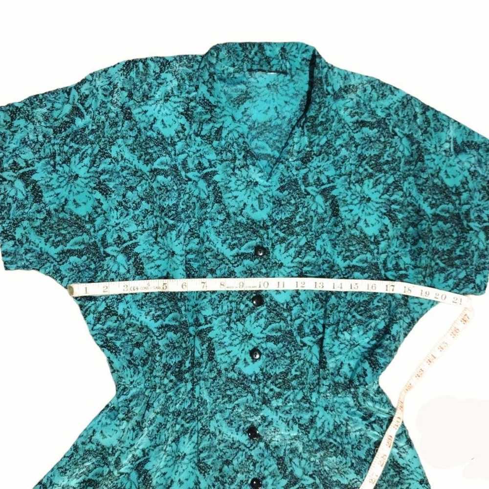 Vintage Aqua Blue/Green Dress with Belt - image 5