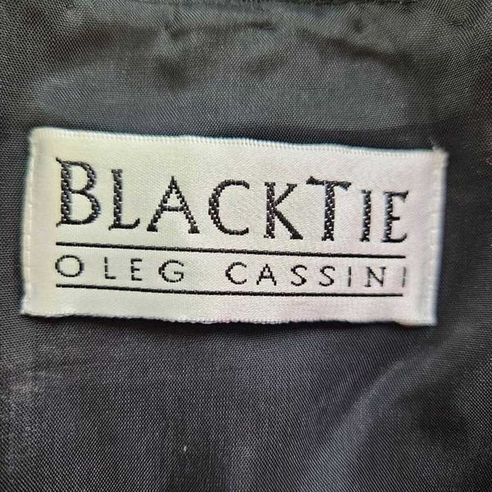 Vintage Black Tie Oleg Cassini Intricately Beaded… - image 7