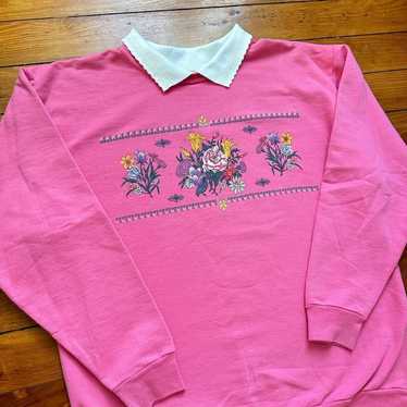 Vintage Grandma Floral Sweater