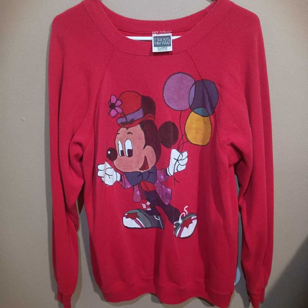 Hand Painted Mickey Mouse Vintage Stock Sweatshir… - image 1