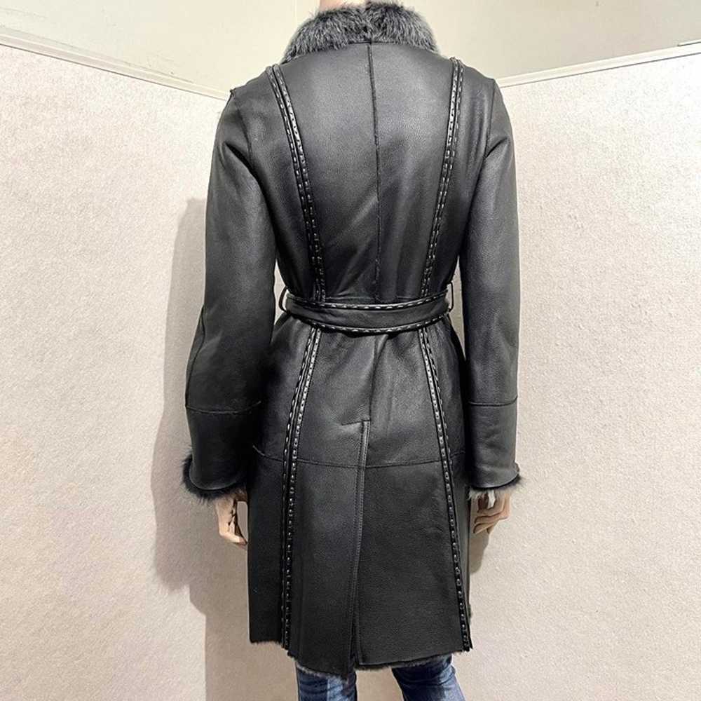 Leather shearing leather coat with fur size XS - image 4