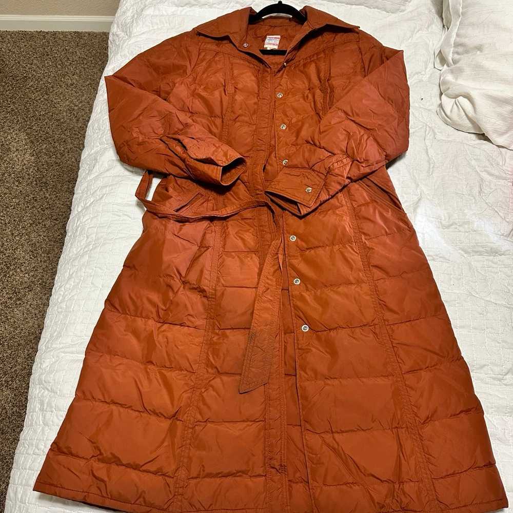 Orange Long-Line Vintage Winter Coat • Frostline … - image 8