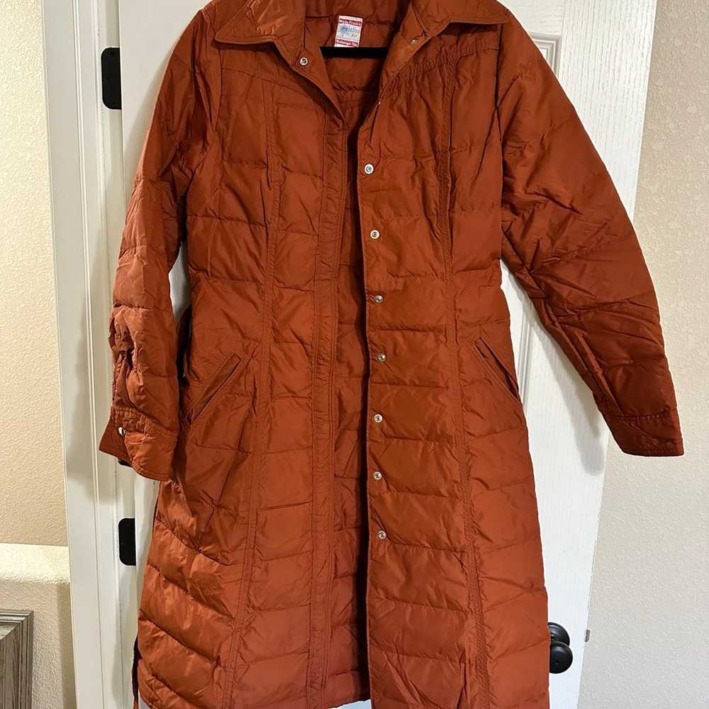 Orange Long-Line Vintage Winter Coat • Frostline … - image 9