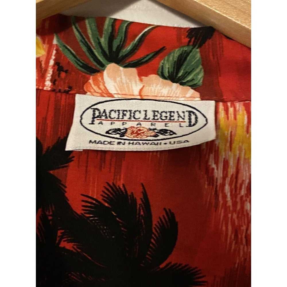 Vintage Pacific Legend Hawaiian red floral sunset… - image 3