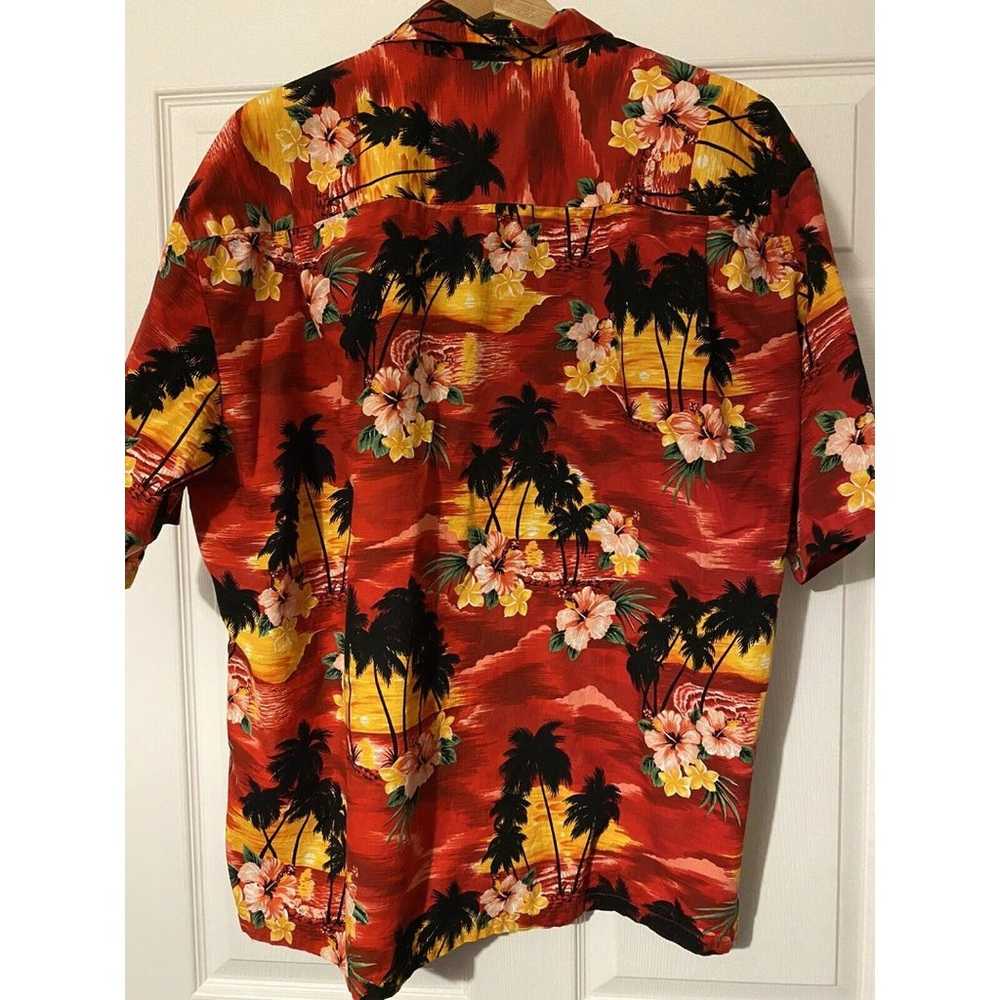 Vintage Pacific Legend Hawaiian red floral sunset… - image 4