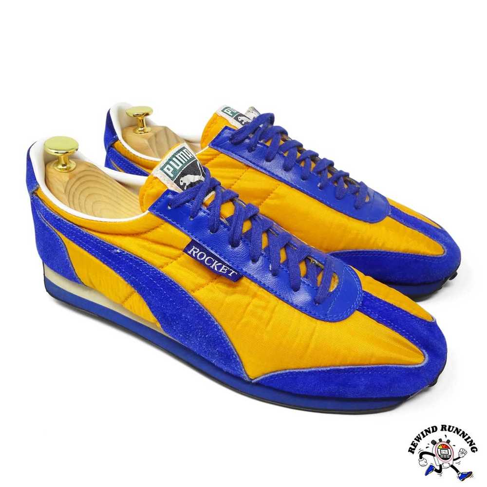 Puma Rocket Vintage 70s 80s Yellow & Blue Running… - image 3