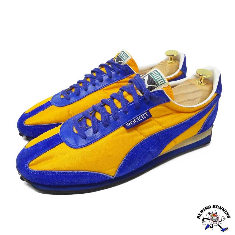 Puma Rocket Vintage 70s 80s Yellow & Blue Running… - image 4