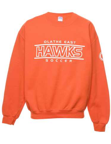 Orange Olathe East Hawks Soccer Printed Sweatshirt