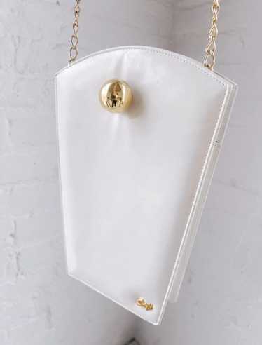 unique white leather purse