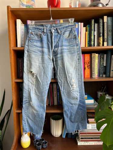 Levi Strauss & Co Distressed Light Wash Denim (26"