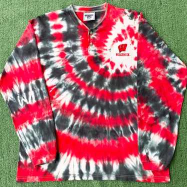 VTG 90’s Wisconsin Badgers Tie Dye Embroidered Lo… - image 1