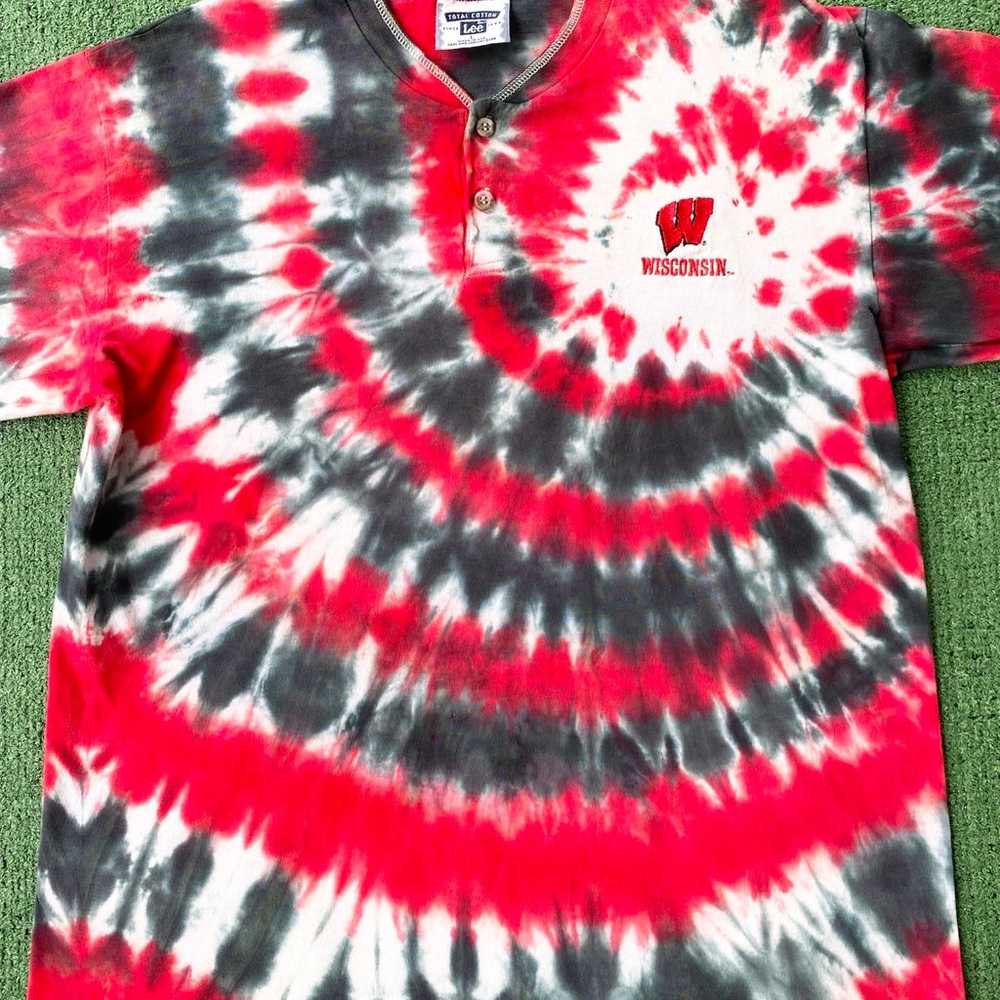 VTG 90’s Wisconsin Badgers Tie Dye Embroidered Lo… - image 3