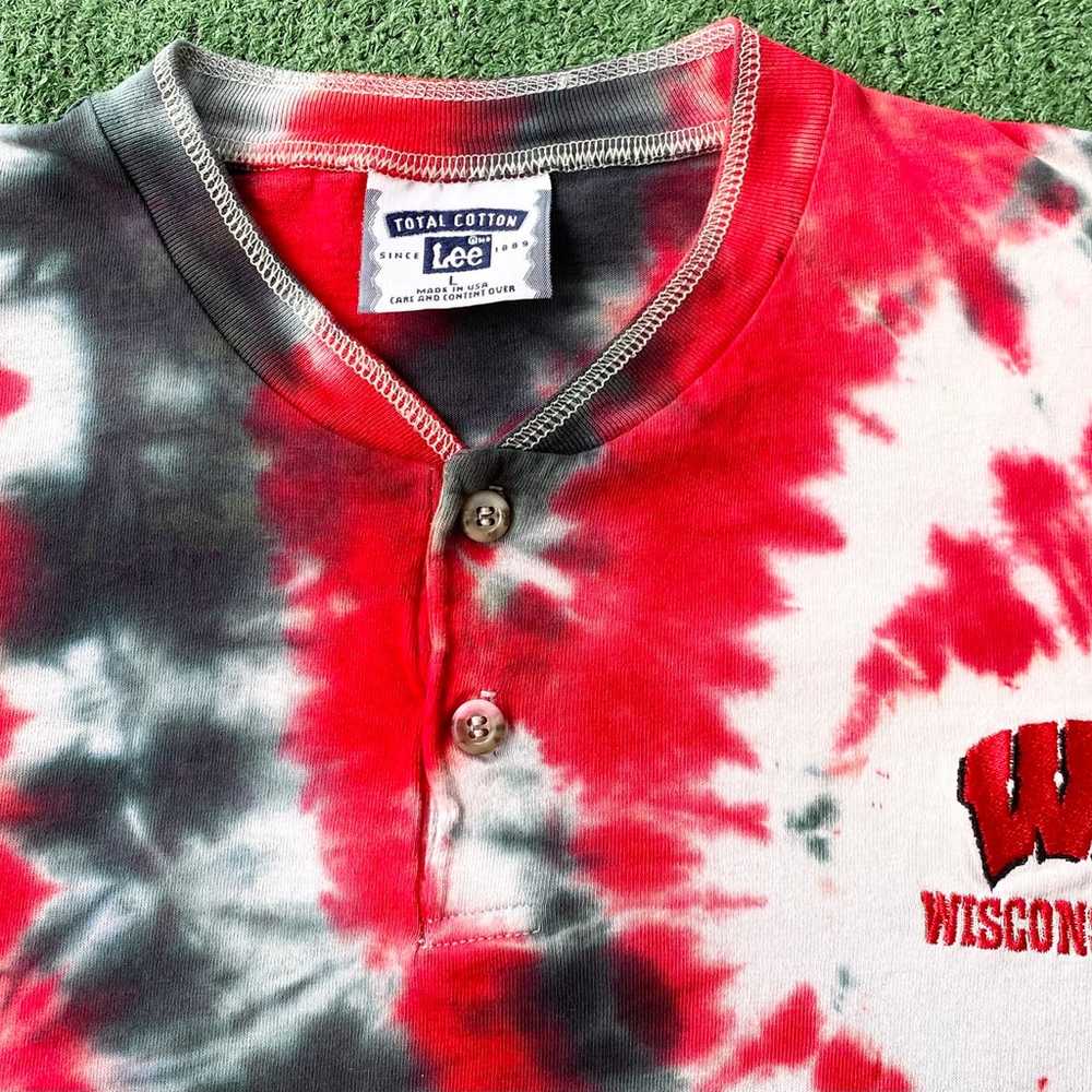 VTG 90’s Wisconsin Badgers Tie Dye Embroidered Lo… - image 4