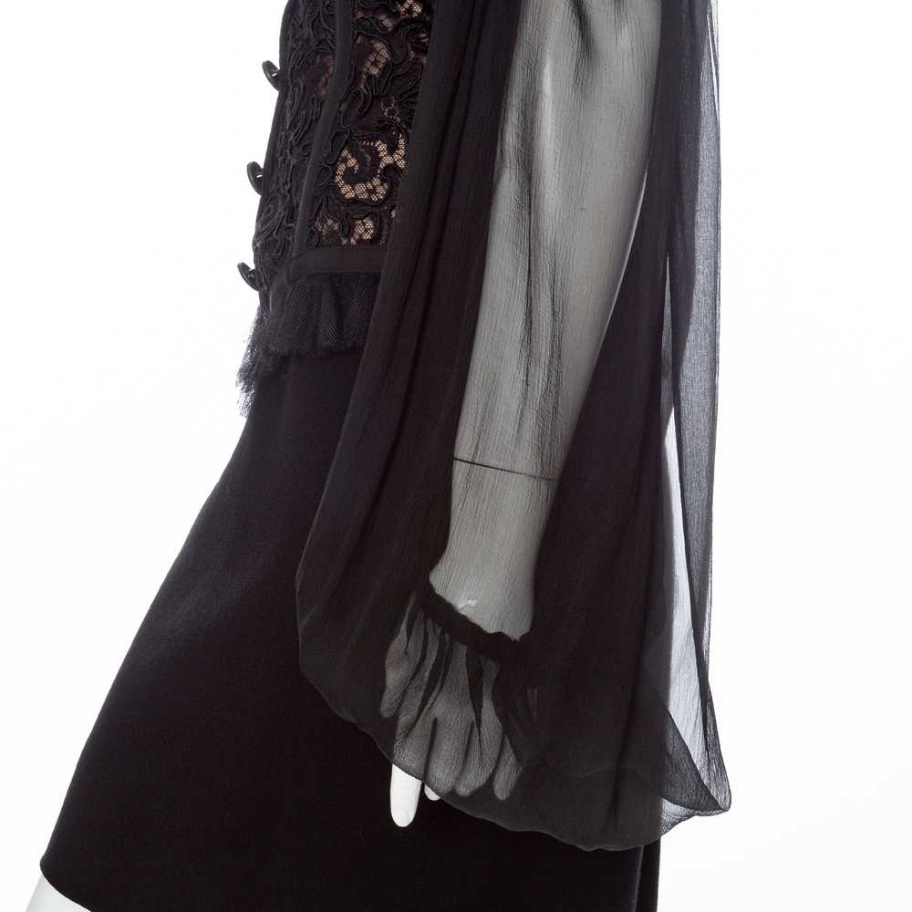 1980s Black Off-the-Shoulder Lace Bustier Dress - image 6