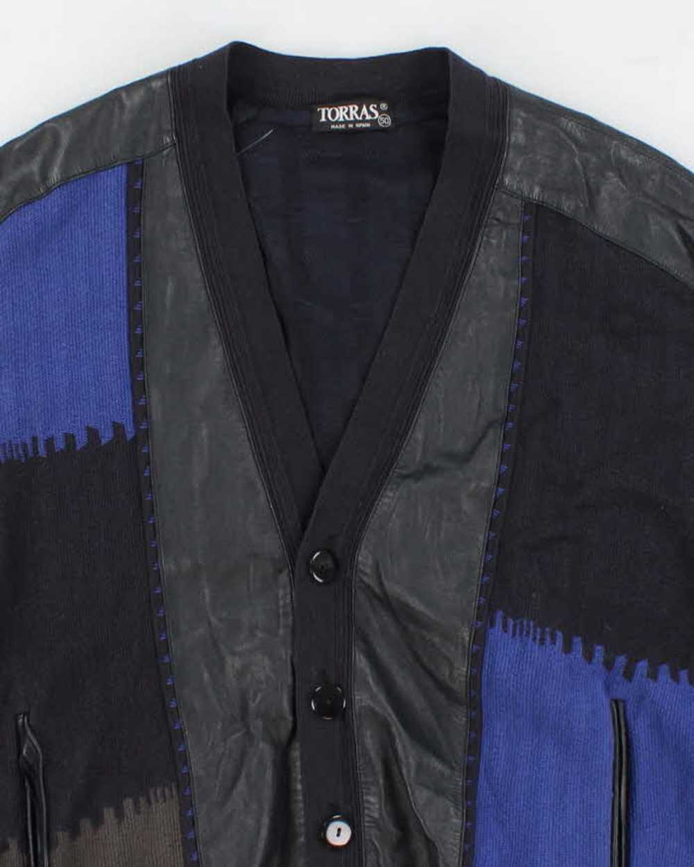 Vintage Men's Blue Torras Panelled Cardigan - L - image 3