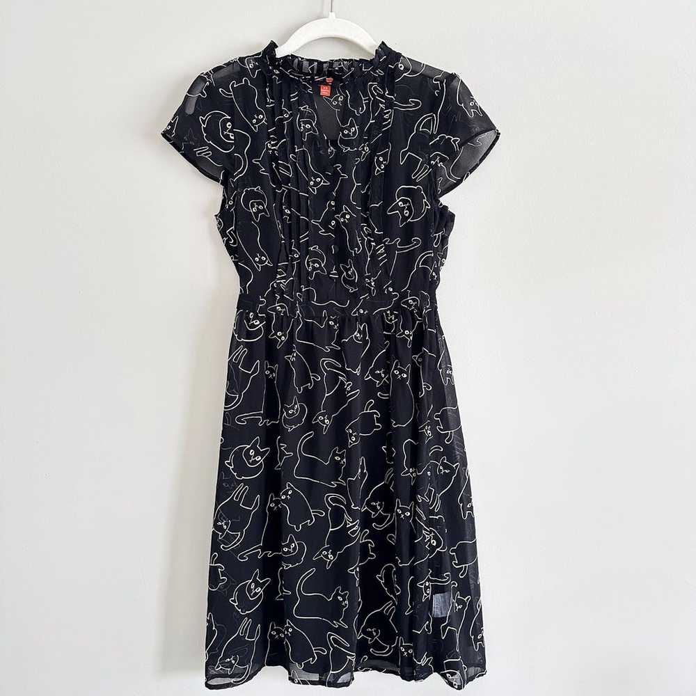 Modcloth "Oh Can You Say" Museum A-Line Dress Bla… - image 1