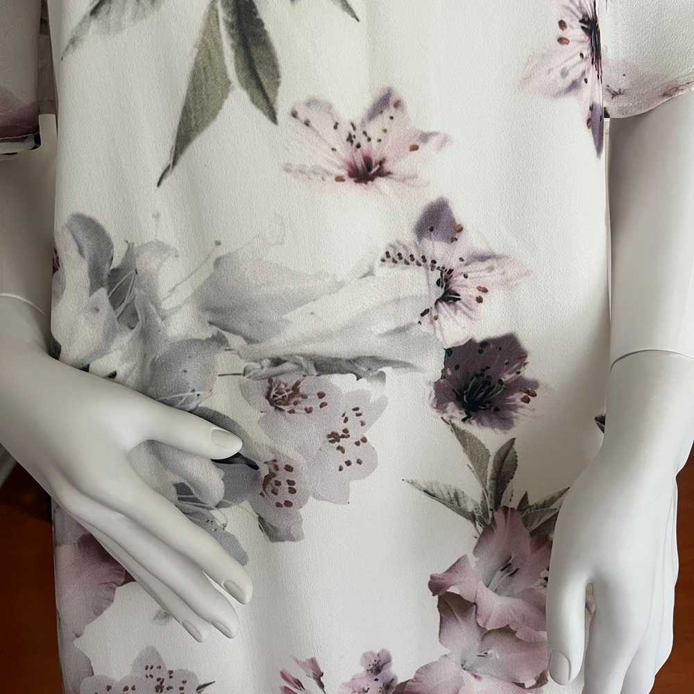 Ivory Floral Print Off-the-Shoulder Shift Dress - image 11