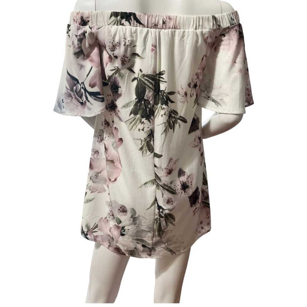 Ivory Floral Print Off-the-Shoulder Shift Dress - image 6