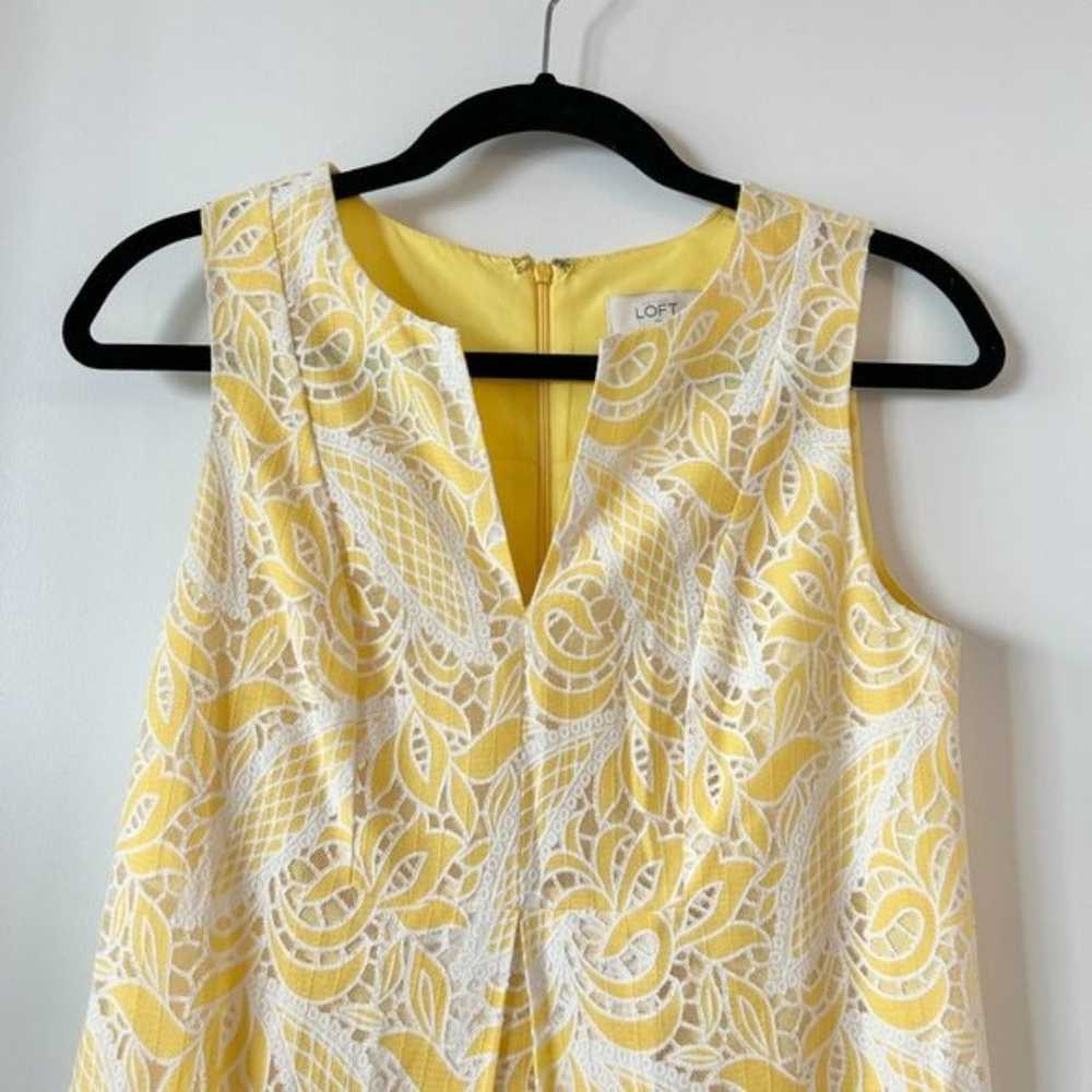Loft Yellow Crochet Lace Sheath Sleeveless Summer… - image 2