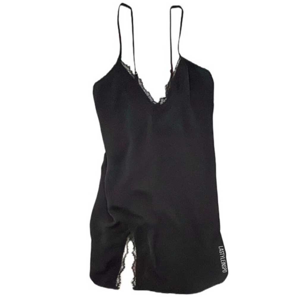 UO Out From Under Satin Laced Slip Black Size XS - image 1