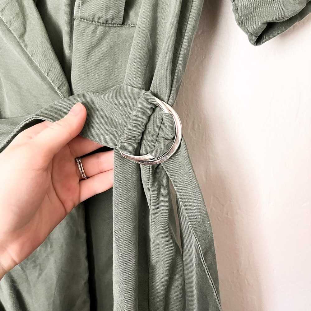 Zara Green Belted Wrap Mini Dress - image 4