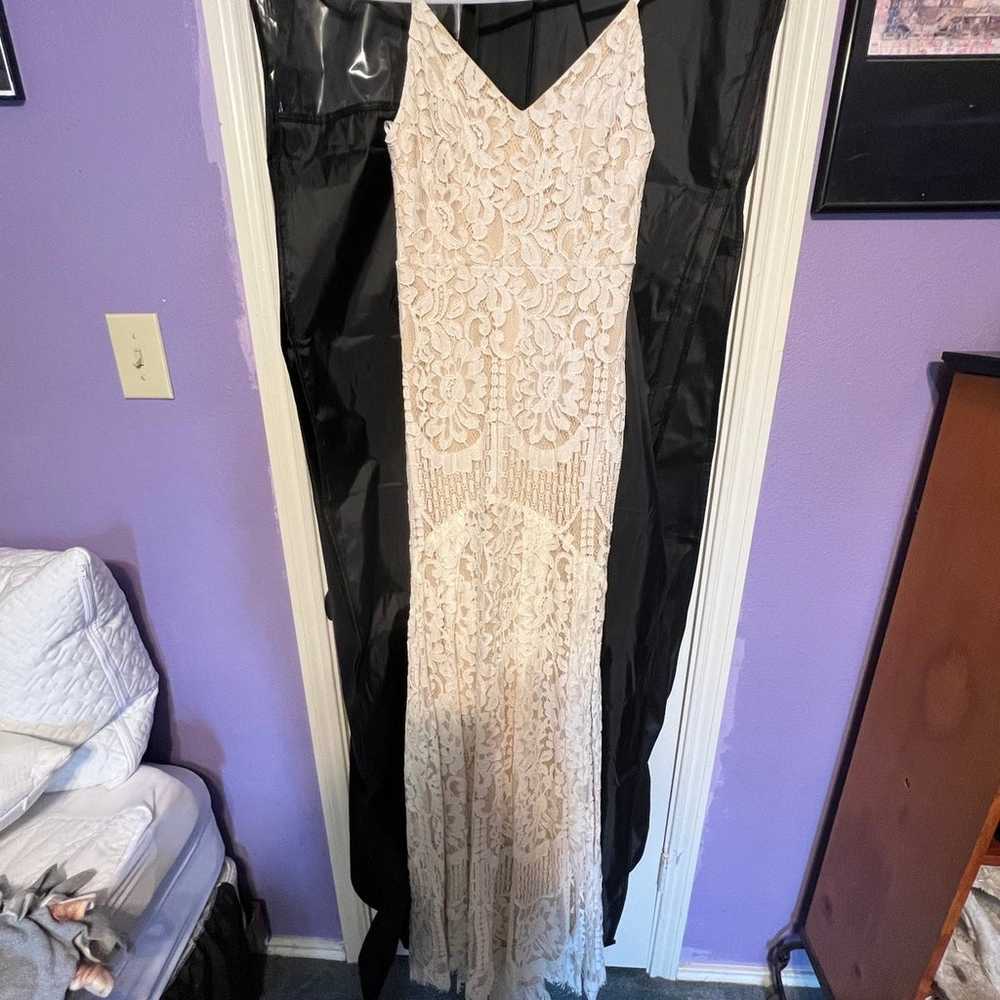 LuLus Flynn White Lace Maxi Wedding Dress - image 1