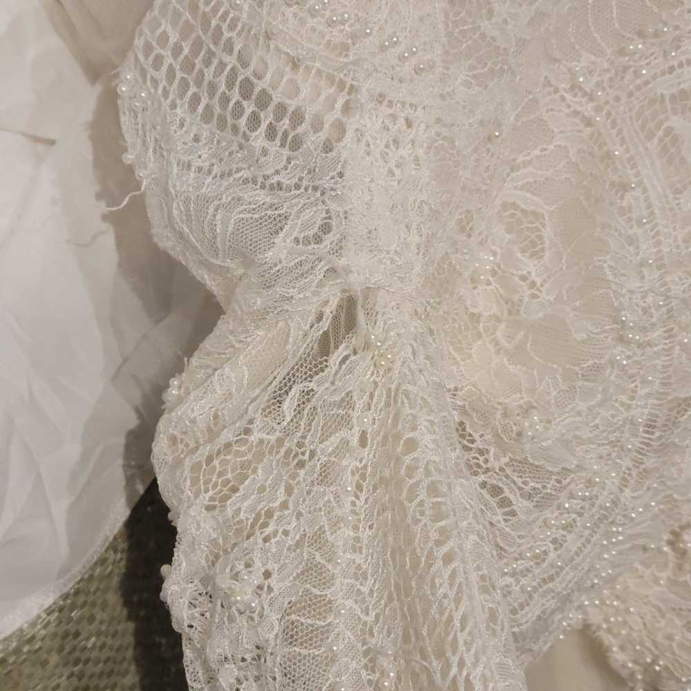 wedding dress gown beaded long sleeve - image 10