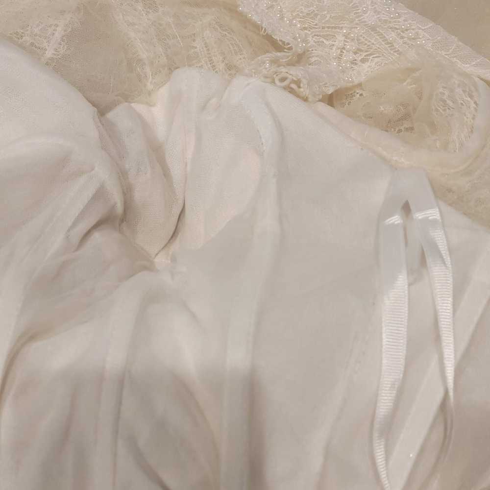 wedding dress gown beaded long sleeve - image 7