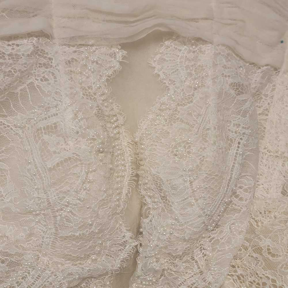 wedding dress gown beaded long sleeve - image 8