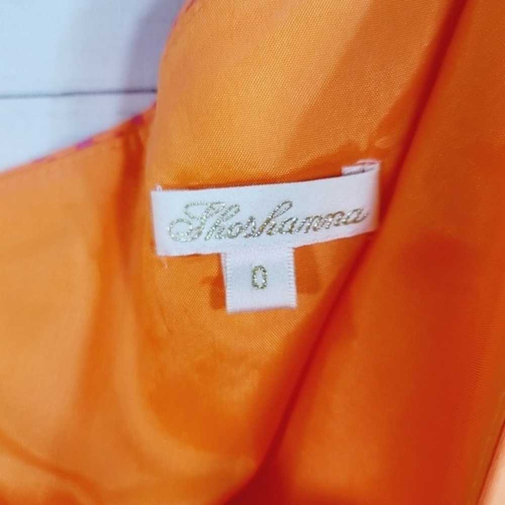 SHOSHANNA ONE SHOULDER FIT & FLARE ORANGE & PINK … - image 6