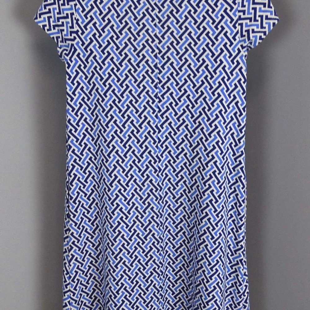 J. McLaughlin Blue Geometric Swing Dress With Poc… - image 6