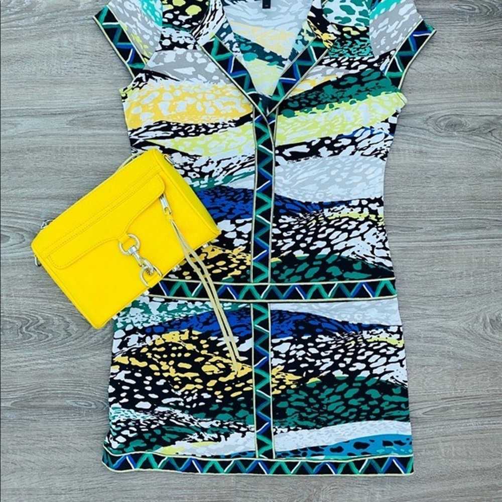 ❤️Gorgeous green yellow blue BCBG swing dress - image 9